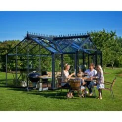 Serre Orangerie Anthracite En Verre Trempé 15,1m² - Juliana -Jardin Serre Boutique serre orangerie anthracite en verre trempe 151m juliana 1