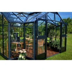 Serre Orangerie Anthracite En Verre Trempé 15,1m² - Juliana -Jardin Serre Boutique serre orangerie anthracite en verre trempe 151m juliana 16