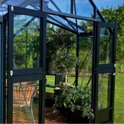 Serre Orangerie Anthracite En Verre Trempé 15,1m² - Juliana -Jardin Serre Boutique serre orangerie anthracite en verre trempe 151m juliana 17
