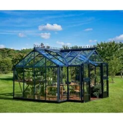 Serre Orangerie Anthracite En Verre Trempé 15,1m² - Juliana -Jardin Serre Boutique serre orangerie anthracite en verre trempe 151m juliana 2