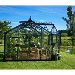 Serre Orangerie Anthracite En Verre Trempé 15,1m² - Juliana -Jardin Serre Boutique serre orangerie anthracite en verre trempe 151m juliana 6