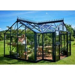 Serre Orangerie Anthracite En Verre Trempé 15,1m² - Juliana -Jardin Serre Boutique serre orangerie anthracite en verre trempe 151m juliana 9