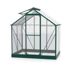 Serre Triton 2,5m² En Aluminium émeraude Et Panneaux De Verre De Sécurité De 3mm - Vitavia -Jardin Serre Boutique serre triton 25m en aluminium emeraude et panneaux de verre de securite de 3mm vitavia 2