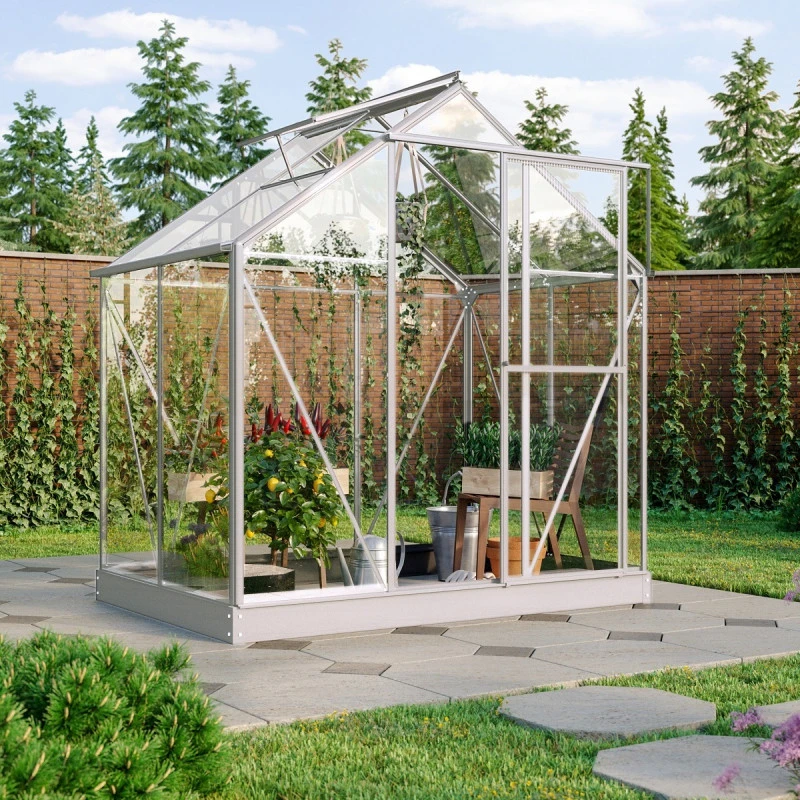 Serre Triton 2,5m² En Aluminium Et Panneaux De Verre De Sécurité De 3mm - Vitavia 3 Serre Triton 2,5m² En Aluminium Et Panneaux De Verre De Sécurité De 3mm - Vitavia