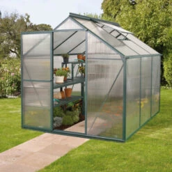 Serre Triton 3,8m² En Aluminium émeraude Et Panneaux De Polycarbonate 6mm - Vitavia