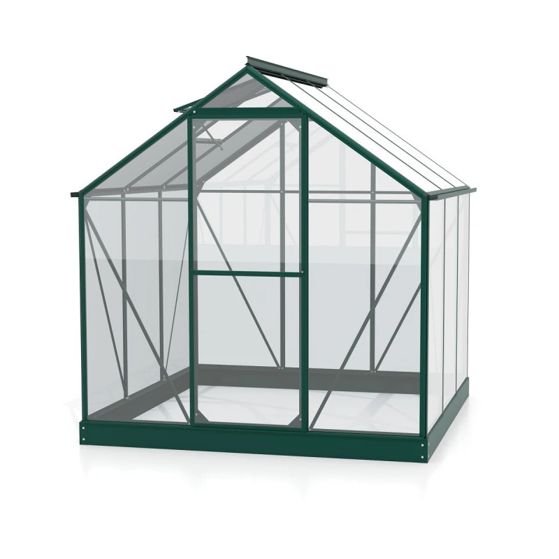 Serre Triton 3,8m² En Aluminium émeraude Et Panneaux De Verre De Sécurité De 3mm - Vitavia 5 Serre Triton 3,8m² En Aluminium émeraude Et Panneaux De Verre De Sécurité De 3mm - Vitavia – Image 3