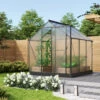 Serre Triton 3,8m² En Aluminium Noir Et Panneaux De Polycarbonate 4mm - Vitavia -Jardin Serre Boutique serre triton 38m en aluminium noir et panneaux de polycarbonate 4mm vitavia