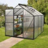 Serre Triton 3,8m² En Aluminium Noir Et Panneaux De Polycarbonate 6mm - Vitavia -Jardin Serre Boutique serre triton 38m en aluminium noir et panneaux de polycarbonate 6mm vitavia