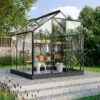Serre Triton 3,8m² En Aluminium Noir Et Panneaux De Verre De Sécurité De 3mm - Vitavia -Jardin Serre Boutique serre triton 38m en aluminium noir et panneaux de verre de securite de 3mm vitavia