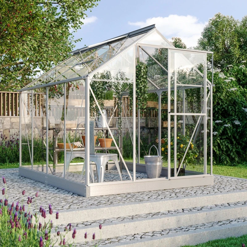 Serre Triton 5m² En Aluminium Et Panneaux De Verre De Sécurité De 3mm - Vitavia 3 Serre Triton 5m² En Aluminium Et Panneaux De Verre De Sécurité De 3mm - Vitavia