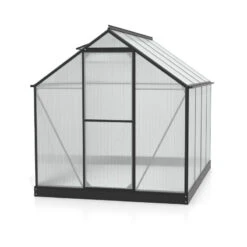 Serre Triton 5m² En Aluminium Noir Et Panneaux De Polycarbonate 4mm - Vitavia -Jardin Serre Boutique serre triton 5m en aluminium noir et panneaux de polycarbonate 4mm vitavia 2