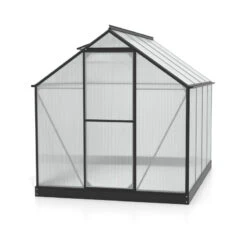 Serre Triton 5m² En Aluminium Noir Et Panneaux De Polycarbonate 6mm - Vitavia -Jardin Serre Boutique serre triton 5m en aluminium noir et panneaux de polycarbonate 6mm vitavia 2