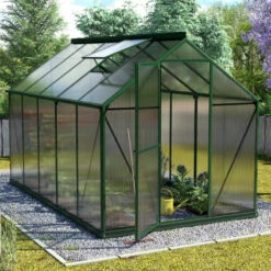 Serre Triton 6,2m² En Aluminium émeraude Et Panneaux De Polycarbonate 6mm - Vitavia -Jardin Serre Boutique serre triton 62m en aluminium emeraude et panneaux de polycarbonate 6mm vitavia 1