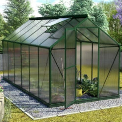 Serre Triton 7,5m² En Aluminium émeraude Et Panneaux De Polycarbonate 4mm - Vitavia -Jardin Serre Boutique serre triton 75m en aluminium emeraude et panneaux de polycarbonate 4mm vitavia 1