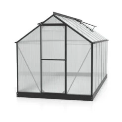Serre Triton 7,5m² En Aluminium Noir Et Panneaux De Polycarbonate 6mm - Vitavia -Jardin Serre Boutique serre triton 75m en aluminium noir et panneaux de polycarbonate 6mm vitavia 3