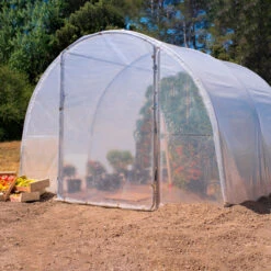 Serre Tunnel Maraîchère Pieds Droits 9m² 3x3m Porte Pivotante - RICHEL -Jardin Serre Boutique serre tunnel maraichere pieds droits 9m richel 2