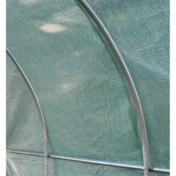 Serre Tunnel 18m² Avec Couverture Verte En PE Armé 140gr/m² Habrita -Jardin Serre Boutique serre tunnel structure metal couverture pe arme 140grm vert 18m 4