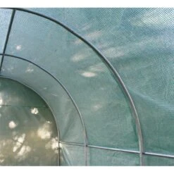 Serre Tunnel 18m² Avec Couverture Verte En PE Armé 140gr/m² Habrita -Jardin Serre Boutique serre tunnel structure metal couverture pe arme 140grm vert 18m 7