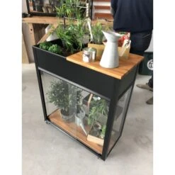 Serre Urbaine Vertical En Verre Trempé Avec Roulettes – Juliana -Jardin Serre Boutique serre urbaine en verre trempe avec roulettes vertical greenhouse juliana 6
