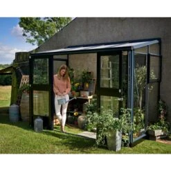 Serre Veranda Aluminium Anthracite Et Verre Trempé 4,4m² - Juliana