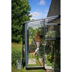 Serre Veranda Aluminium Anthracite Et Verre Trempé 4,4m² - Juliana -Jardin Serre Boutique serre veranda aluminium anthracite et verre trempe 44m juliana 25