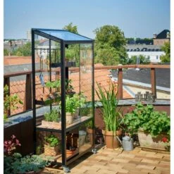 Serre Urbaine En Verre Trempé Avec Roulettes City - Juliana 26 Serre Urbaine En Verre Trempé Avec Roulettes City - Juliana -Jardin Serre Boutique serre veranda aluminium anthracite et verre trempe 44m juliana 4