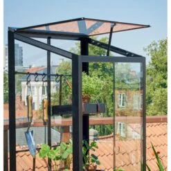 Serre Urbaine En Verre Trempé Avec Roulettes City - Juliana 28 Serre Urbaine En Verre Trempé Avec Roulettes City - Juliana -Jardin Serre Boutique serre veranda aluminium anthracite et verre trempe 44m juliana 6