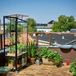 Serre Urbaine En Verre Trempé Avec Roulettes City - Juliana 29 Serre Urbaine En Verre Trempé Avec Roulettes City - Juliana -Jardin Serre Boutique serre veranda aluminium anthracite et verre trempe 44m juliana 7