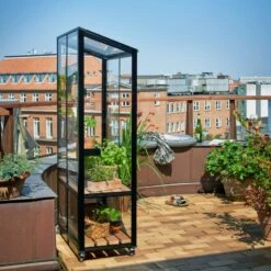 Serre Urbaine En Verre Trempé Avec Roulettes City - Juliana 30 Serre Urbaine En Verre Trempé Avec Roulettes City - Juliana -Jardin Serre Boutique serre veranda aluminium anthracite et verre trempe 44m juliana 8
