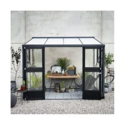 Serre Veranda Aluminium Anthracite Et Verre Trempé 6,6m² - Juliana