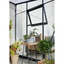 Serre Veranda Aluminium Anthracite Et Verre Trempé 6,6m² - Juliana -Jardin Serre Boutique serre veranda aluminium anthracite et verre trempe 66m juliana 3