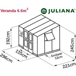 Serre Veranda Aluminium Anthracite Et Verre Trempé 6,6m² - Juliana -Jardin Serre Boutique serre veranda aluminium anthracite et verre trempe 66m juliana 7